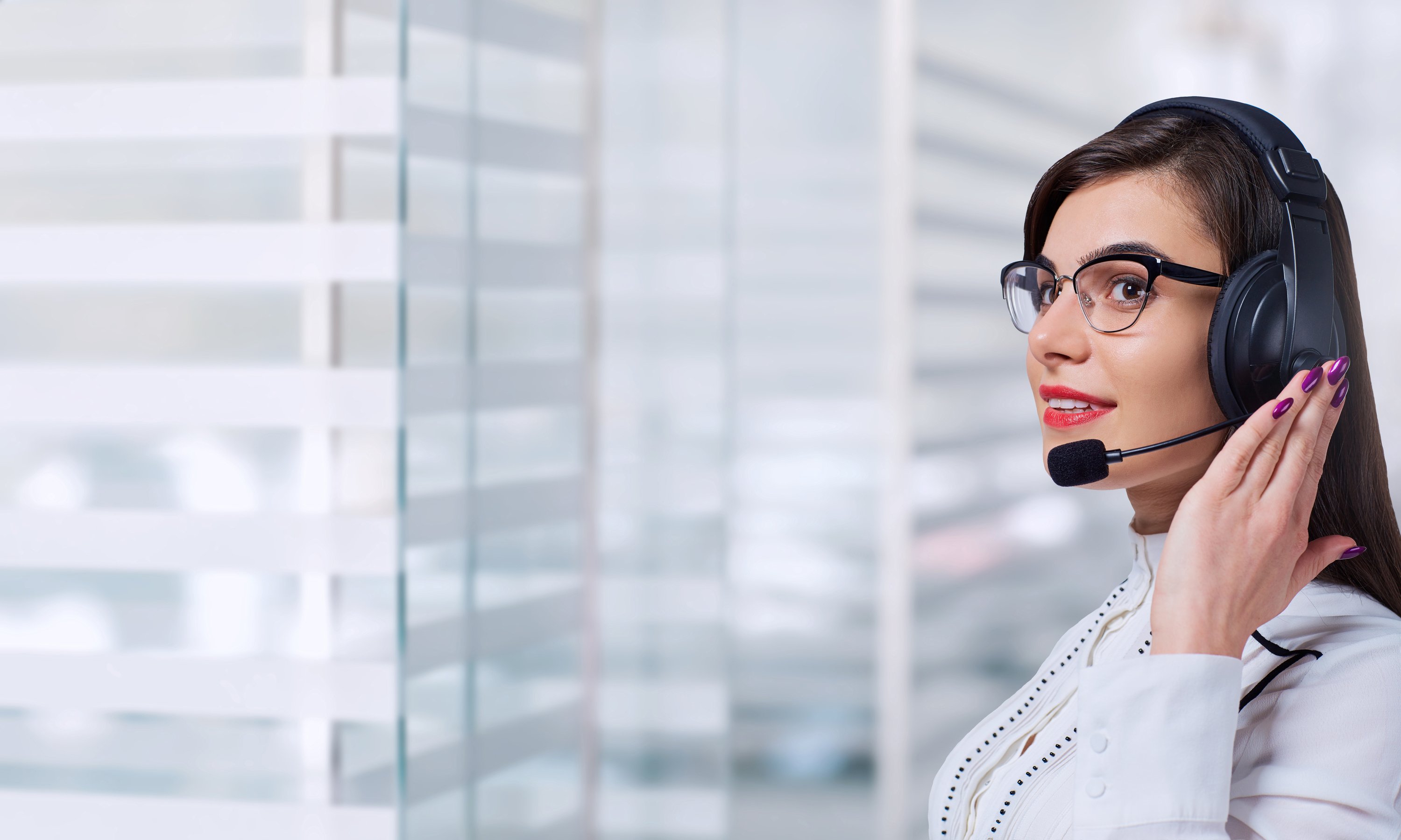 Young Woman Call Center Operator